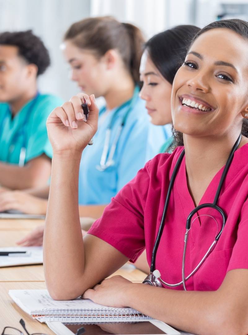 Nurses in continuing education class