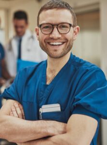 Male nurse smiling